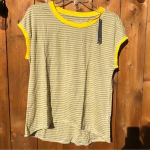 Brand new ! Eileen Fisher Yellow Striped Shirt